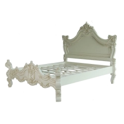 Classic royal carved wooden bed with painted finish Mulyoharjo Furniture Hospitality