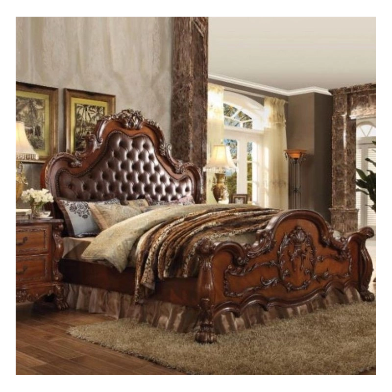 Opulent royal carved bed frame with classic elegance Mulyoharjo Furniture Project Supplier