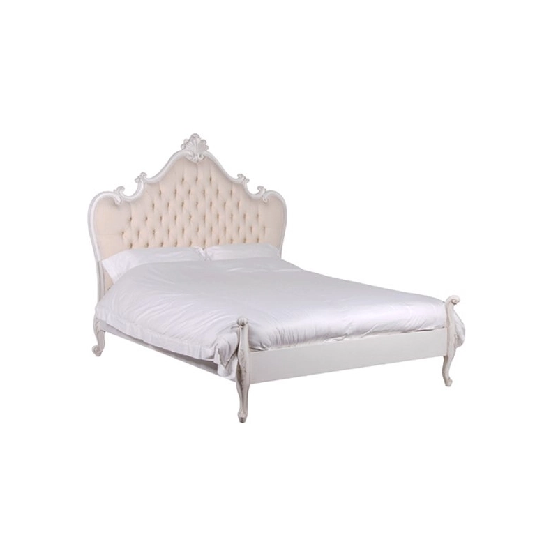 Painted carved bed classic style Mulyoharjo Furniture Wholesaler