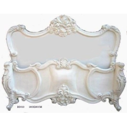 Elegant painted bed in carved furniture style Mulyoharjo Furniture White-Label