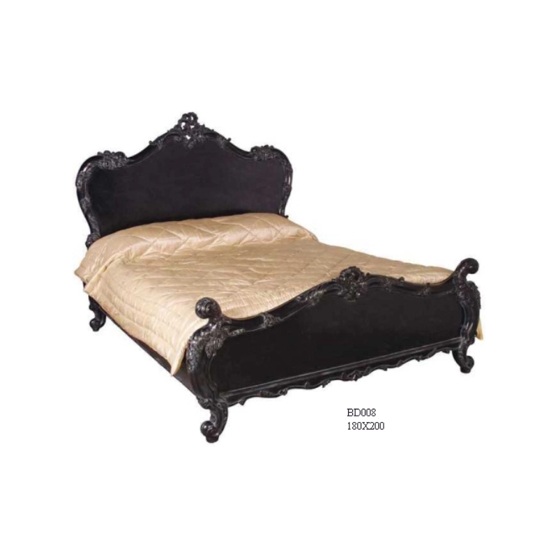 Traditional carved bed with painted finish Mulyoharjo Furniture Supplier
