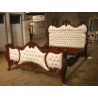 Luxury painted carved bed Mulyoharjo Furniture White-Label