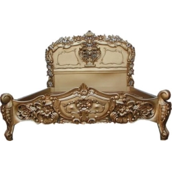 Luxury painted bed with intricate carvings Mulyoharjo Furniture Project Supplier