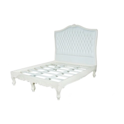 Luxury hand-carved bed with painted finish Mulyoharjo Furniture Export