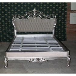 Handcrafted painted bed with ornate carvings Mulyoharjo Furniture Project Supplier