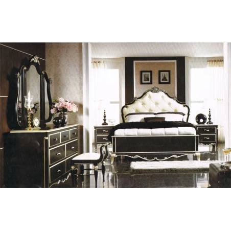 Painted classic wood bed Mulyoharjo Furniture Supplier