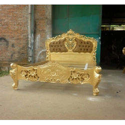 Classic luxury painted wooden bed Mulyoharjo Furniture Project Supplier