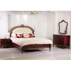 Painted carved bed Mulyoharjo Furniture Supplier