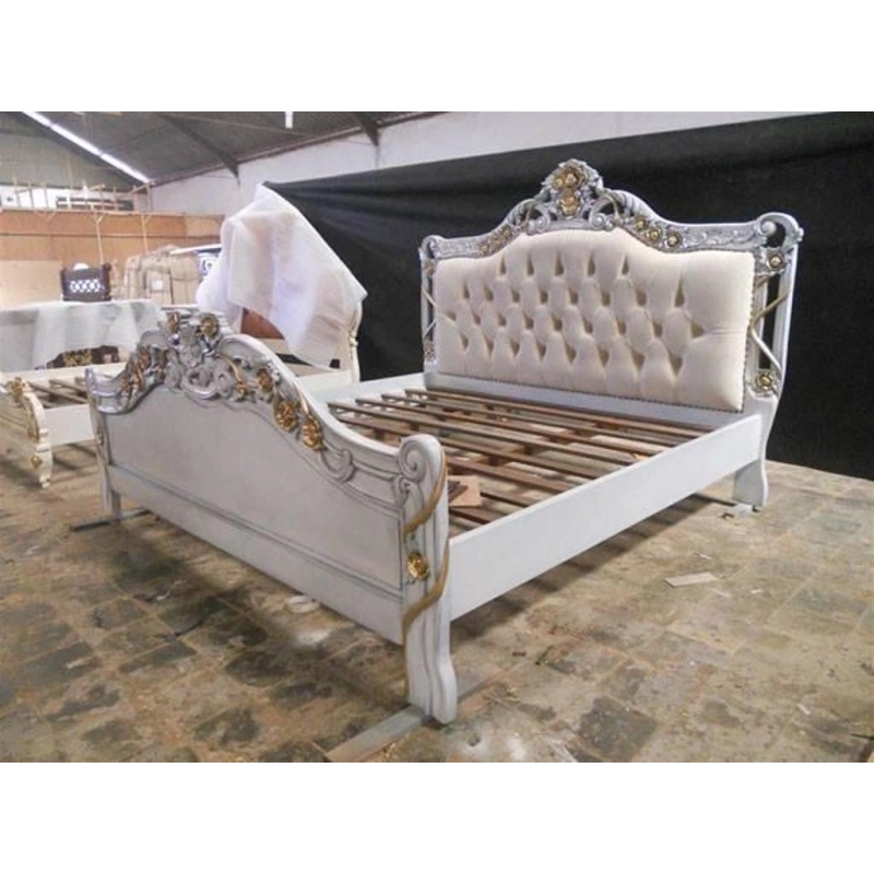 Painted bed carved designs Mulyoharjo Furniture Supplier