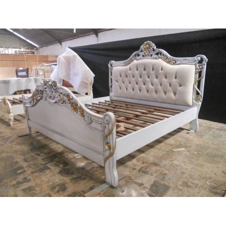 Painted bed carved designs Mulyoharjo Furniture Supplier