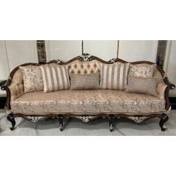 Opulent carved wooden Sofa with luxury painted finish Mulyoharjo Furniture Manufacturer