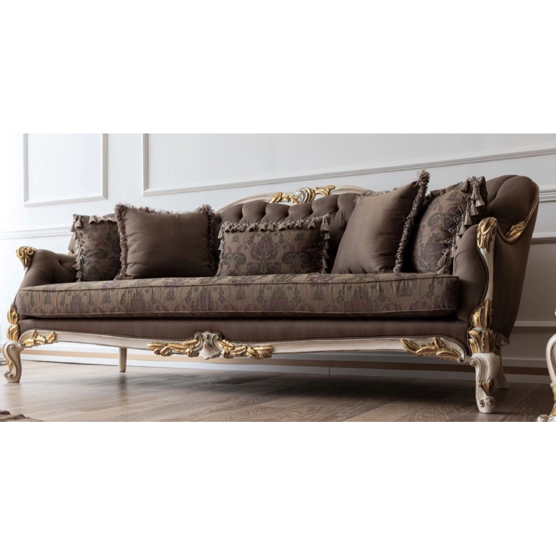 Luxury hand-carved Sofa with painted finish Mulyoharjo Furniture Manufacturer
