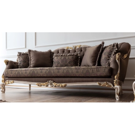Luxury hand-carved Sofa with painted finish Mulyoharjo Furniture Manufacturer
