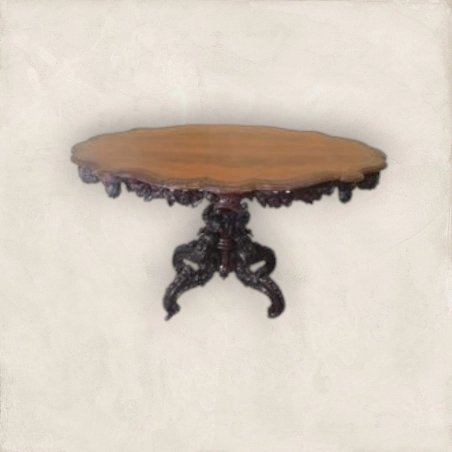 Colonial Painted Round Dining Table 3146 Mulyoharjo Furniture Supplier