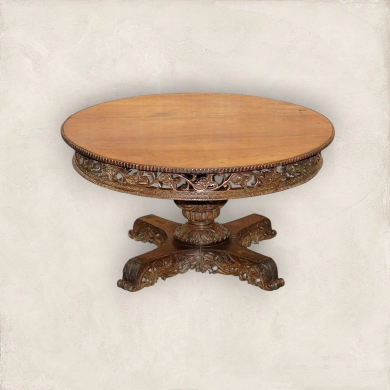 Classic Painted Round Table 3162 Mulyoharjo Furniture Supplier