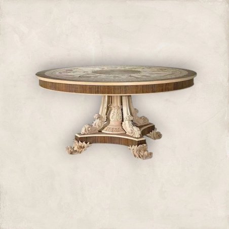 European Painted Round Dining Table 3196 Mulyoharjo Furniture Supplier