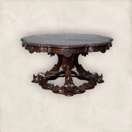 Mahogany Painted Round Dining Table 3199 Mulyoharjo Furniture Supplier