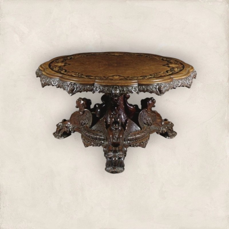 Antique Painted Round Table 3206 Mulyoharjo Furniture Supplier Antique Painted Round Table 3206 Mulyoharjo Furniture Supplier
