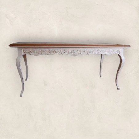 French Painted Carved Dining Table 3258 Mulyoharjo Furniture Supplier