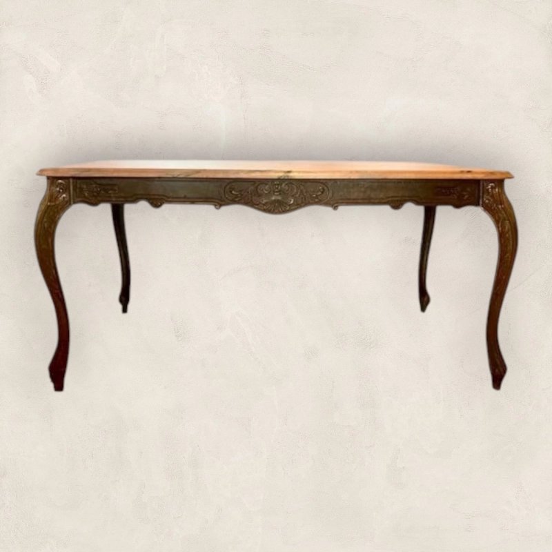 French Painted Carved Table 3286 Mulyoharjo Furniture Supplier