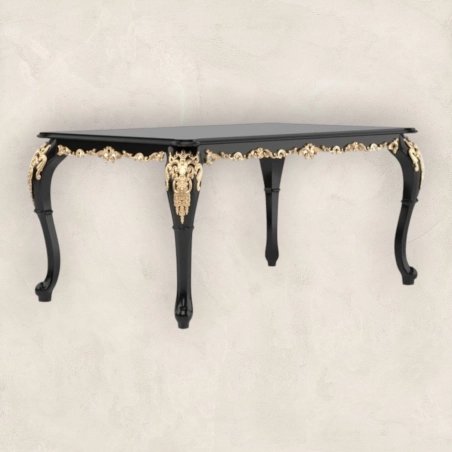 French Painted Carved Dining Table 3308 Mulyoharjo Furniture Supplier