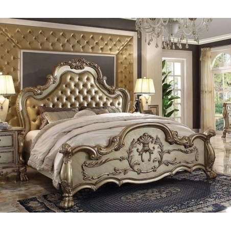 Super King - Custom luxury carved bed in classic painted style Mulyoharjo Furniture Wholesale