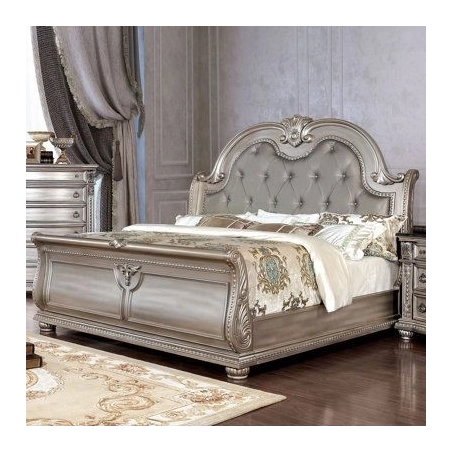 Double - Elegant luxury hand-carved bed with painted design Mulyoharjo Furniture Project Supplier
