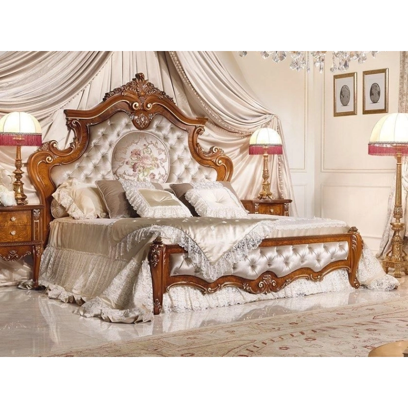 King - Timeless painted carved bed in classic style Mulyoharjo Furniture Hotel