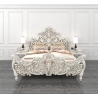 Super King - Classic painted bed with intricate carved patterns Mulyoharjo Furniture Manufacturer