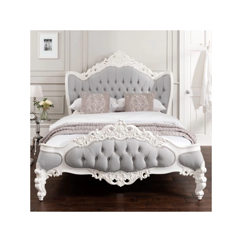 Double - Classic painted carved bed Mulyoharjo Furniture White-Label