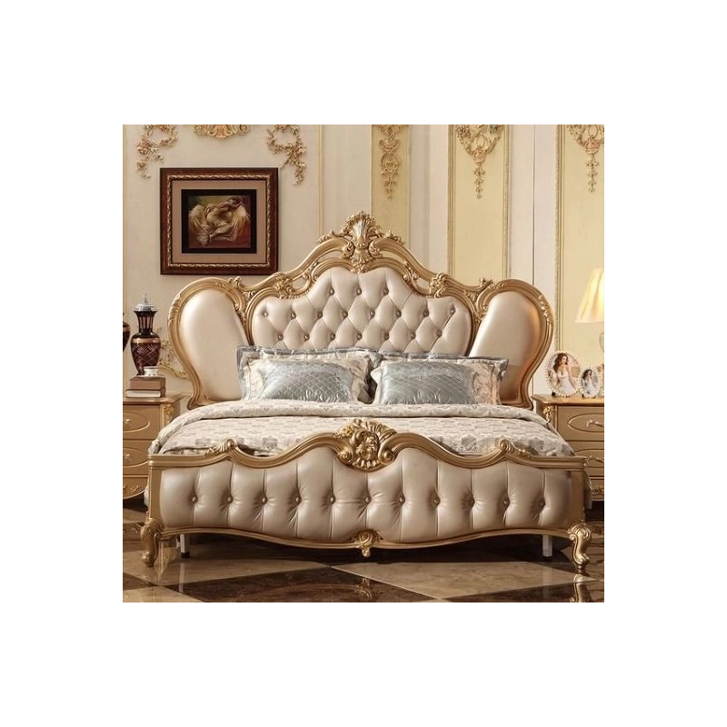 Double XL - Intricate painted bed Mulyoharjo Furniture Exporter