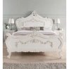 King - Painted classic carved wooden bed Mulyoharjo Furniture Wholesaler