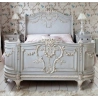 King - Elegant luxury hand-carved bed with painted design Mulyoharjo Furniture Wholesale