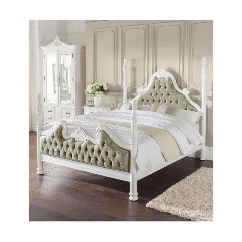 Queen - Timeless luxury carved and painted bed designs Mulyoharjo Furniture White-Labeled