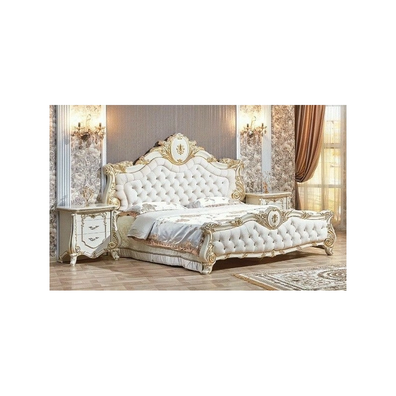 Queen - Timeless painted carved bed in classic style Mulyoharjo Furniture Exporter Queen - Timeless painted carved bed in classic style Mulyoharjo Furniture Exporter