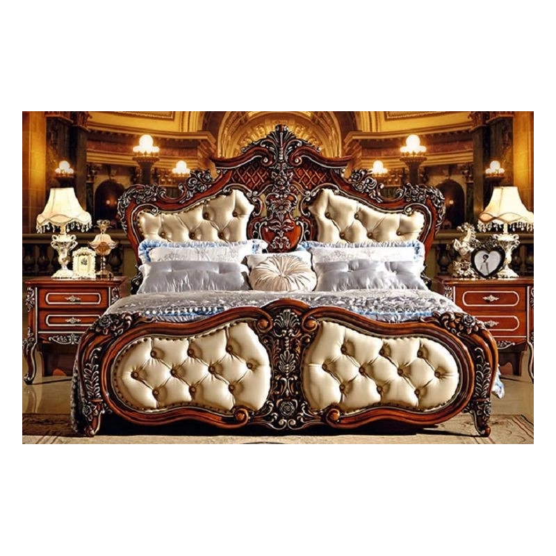 Super King - Custom luxury carved bed in classic painted style Mulyoharjo Furniture Supplier