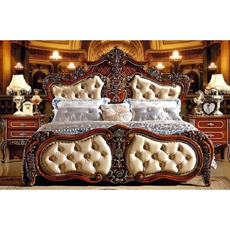 Super King - Custom luxury carved bed in classic painted style Mulyoharjo Furniture Supplier