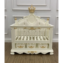 French Classic Luxury Baby Crib Mulyoharjo Furniture White-Label