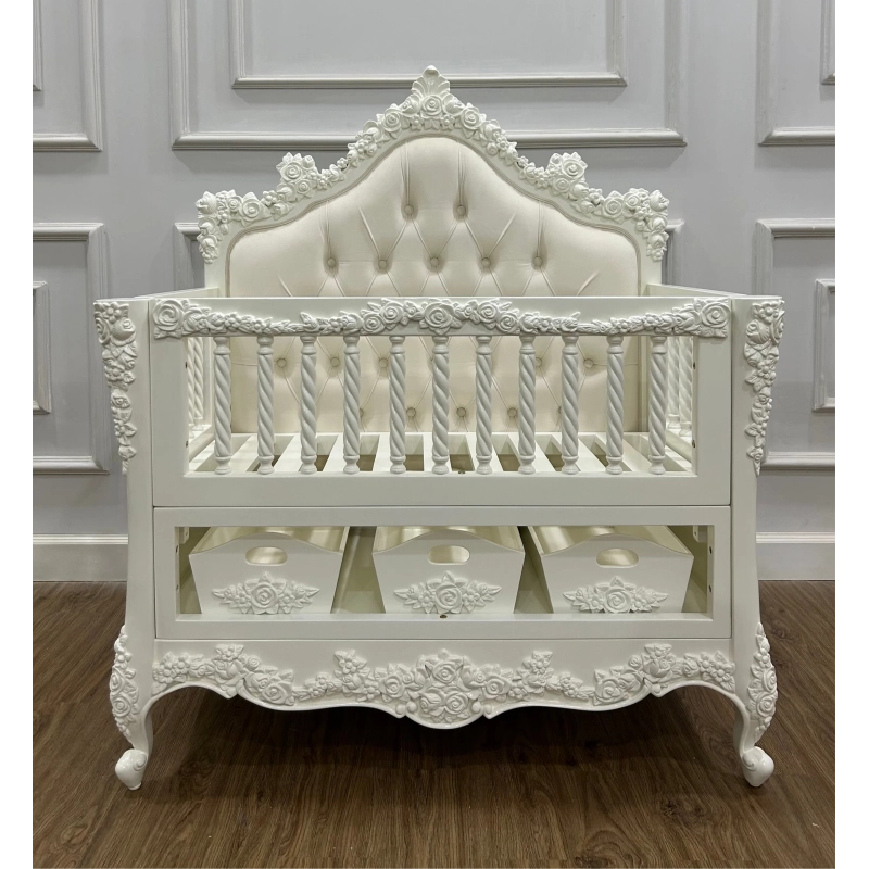 French Classic Luxury Baby Crib Mulyoharjo Furniture Exporter French Classic Luxury Baby Crib Mulyoharjo Furniture Exporter