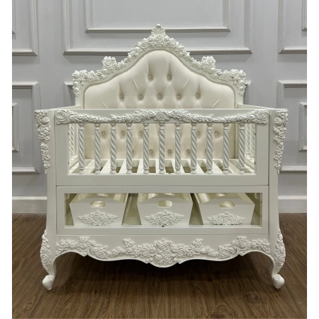 French Classic Luxury Baby Crib Mulyoharjo Furniture Exporter