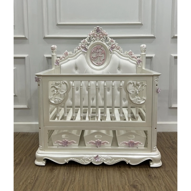 French Classic Luxury Baby Crib Mulyoharjo Furniture Wholesale