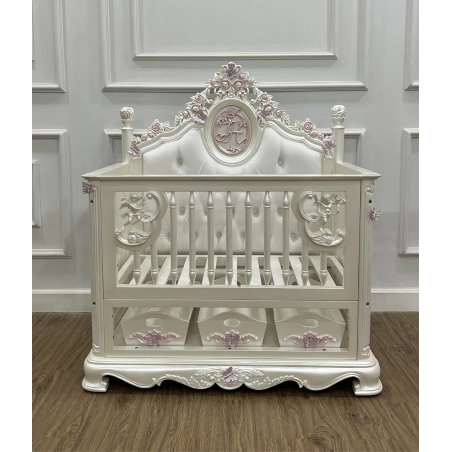 French Classic Luxury Baby Crib Mulyoharjo Furniture Wholesale