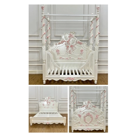 French Classic Luxury Baby Crib Mulyoharjo Furniture Supplier