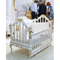 French Classic Luxury Baby Crib Mulyoharjo Furniture White-Labeled