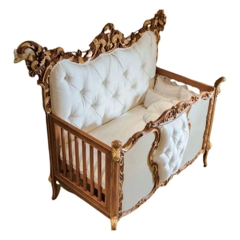 French Classic Luxury Baby Crib Mulyoharjo Furniture White-Label French Classic Luxury Baby Crib Mulyoharjo Furniture White-Label