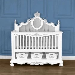 French Classic Luxury Baby Crib Mulyoharjo Furniture White-Labeled