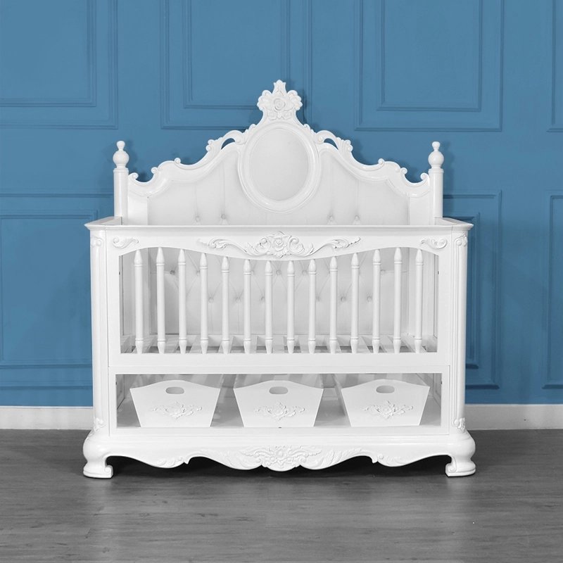 French Classic Luxury Baby Crib Mulyoharjo Furniture White-Label French Classic Luxury Baby Crib Mulyoharjo Furniture White-Label