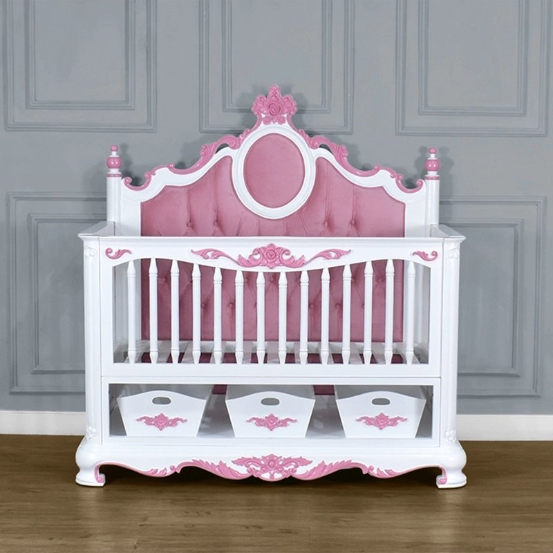 French Classic Luxury Baby Crib Mulyoharjo Furniture White-Labeled