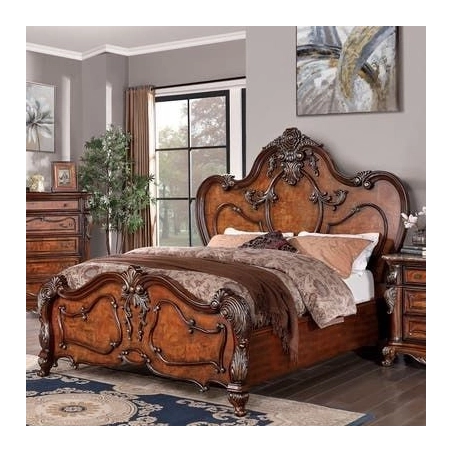 Mulyoharjo - Mahogany Wood Carved Bed Furniture White-Label