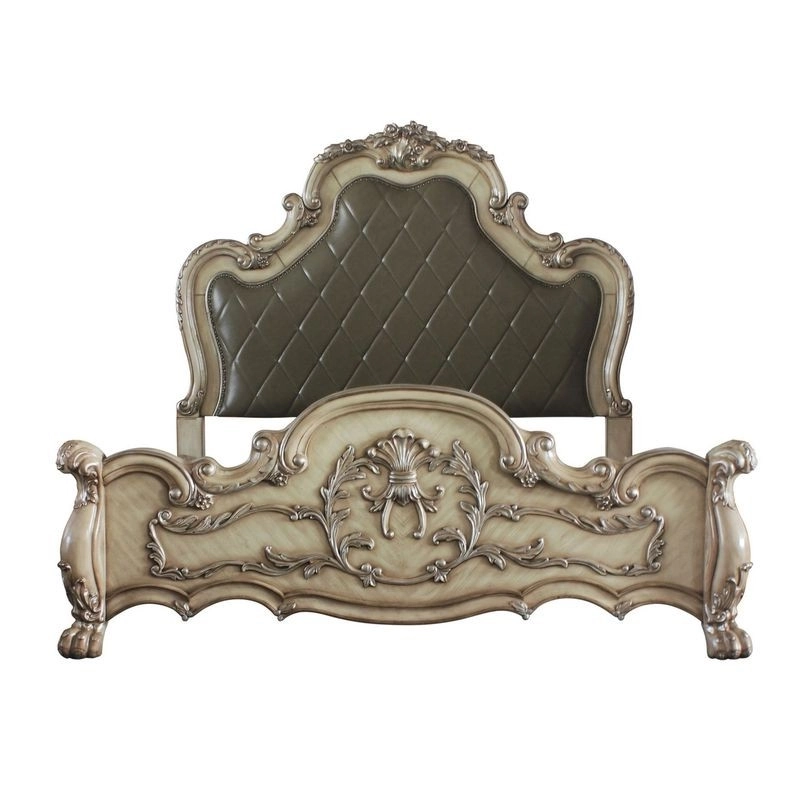 Double - Rococo carved classic bed from Jepara Furniture White-Labeled